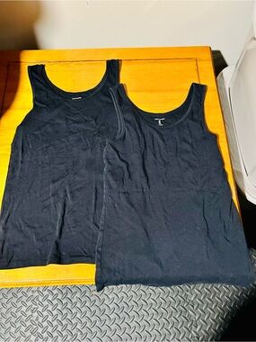 (3/$10) Amazon Essentials Black Cotton Tank Top x2 size L